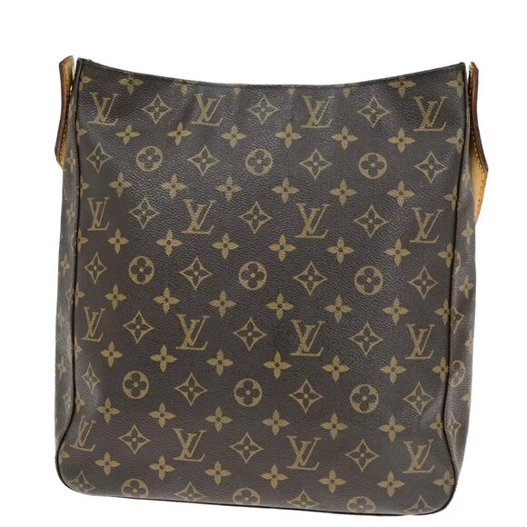 LOUIS VUITTON Logo Looping GM Shoulder Bag Monogram Leather Brown - Picture 16 of 16